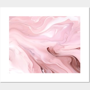 Pink Blush Abstract Swirl Posters and Art